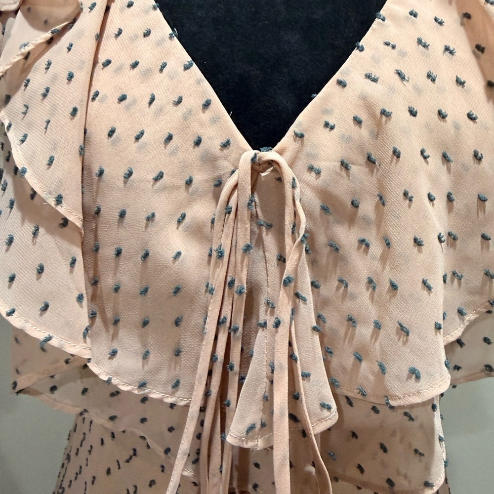 Wayf Pink Asymmetrical Ruffle Dress - Picture 2 of 7